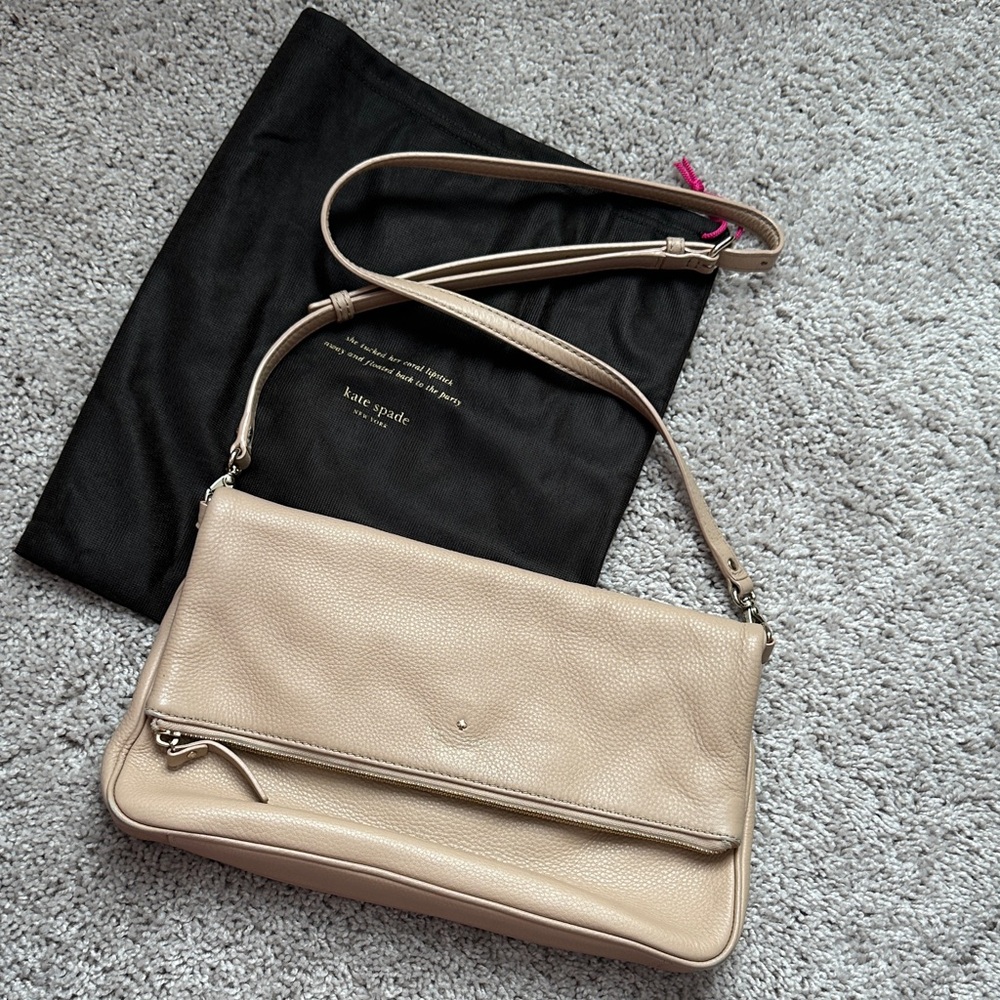 Kate Spade Light Tan Leather Crossbody Bag